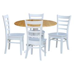 42 in. Dual Drop Leaf Table with 4 Ladder Back Dining Chairs