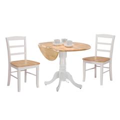 42" Dual Drop Leaf Table With 2 Madrid Chairs