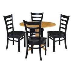42 in. Dual Drop Leaf Table with 4 Ladder Back Dining Chairs