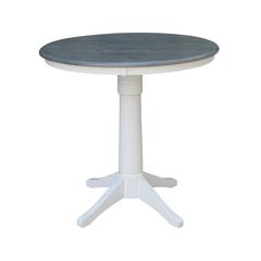 36" Round Top Pedestal Table - Counter Height - White/Heather Gray