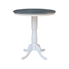 36" Round Top Pedestal Table With 12" Leaf - Bar Height -