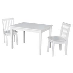 Table With 2 Mission Juvenile Chairs, White