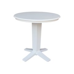 36 in Round Top Counter Height Pedestal Dining Table in White