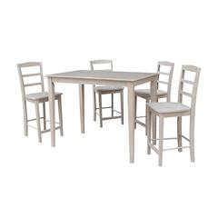 30X48 Counter Height Dining Table With 4 Madrid Counter Height Stools