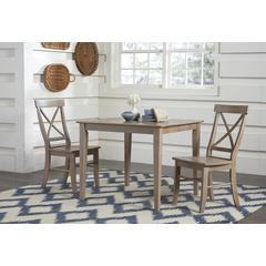 36X36 Dining Table With 2 X-Back Side Chairs