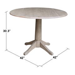 42" Round Dual Drop Leaf Pedestal Table - 30.3"H