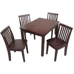 Table With 4 Mission Juvenile Chairs, Rich Mocha
