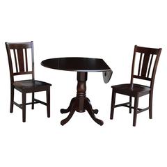 42" Dual Drop Leaf Table With 2 San Remo Chairs
