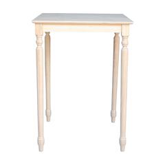 Solid Wood Top Table - Turned Legs