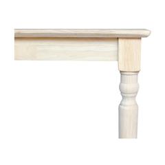 Solid Wood Top Table - Turned Legs