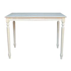 Solid Wood Top Table - Turned Legs