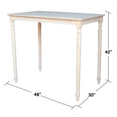 Solid Wood Top Table - Turned Legs