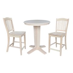 30 in Round Top Counter Height Dining Table with 2 Stools - 3 Piece Set