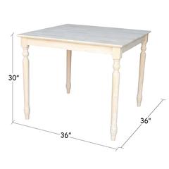 Solid Wood Top Table - Turned Legs