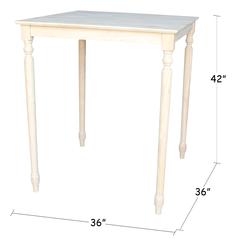 Solid Wood Top Table - Turned Legs