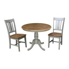 36" Round Top Pedestal Table With 2 San Remo Chairs - Set of 3 Pieces