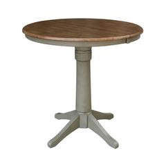 36" Round Top Pedestal Table With 12" Leaf - Counter Height