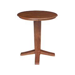 30 in Round Top Counter Height Pedestal Dining Table in Distressed Oak