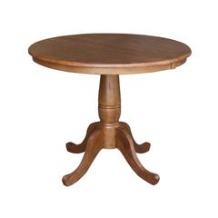 36" Round Top Pedestal Table with 12" Leaf - 29.3" H- 55722