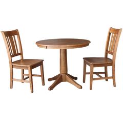 36" Round Extension Dining Table with 2 Chairs- 5574