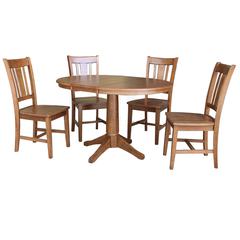 36" Round Extension Dining Table with 4 Chairs- 557417
