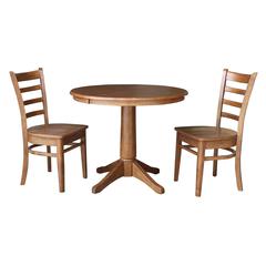 36" Round Extension Dining Table with 2 Chairs- 557448