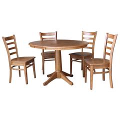 36" Round Extension Dining Table with 4 Chairs- 557455