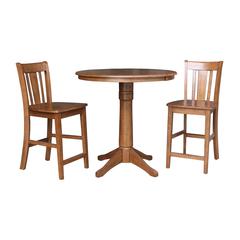 36" Round Extension Dining Table with 2 San Remo Stools- 557462