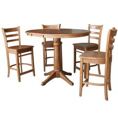 36" Round Extension Dining Table with 4 Stools- 557516