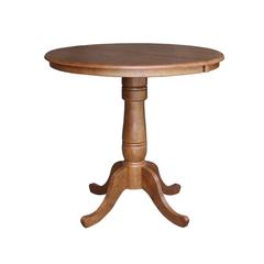 36" Round Top Pedestal Table with 12" Leaf - 35.3" H- 557219