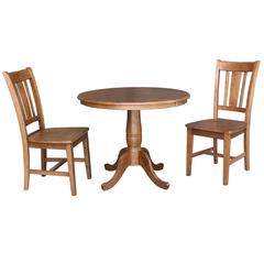 36" Round Extension Dining Table with 2- Chairs- 557233