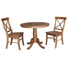 36"- Round Extension Dining Table with 2 Chairs- 557257