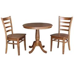 36", Round Extension Dining Table with 2 Chairs- 557271