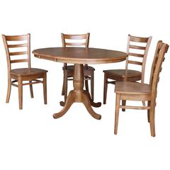 36", Round Extension Dining Table with 4 Chairs- 557288