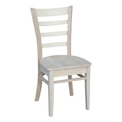 42 in Pedestal Table with 2 Dining Chairs in Unfinished - 3 Piece Set
