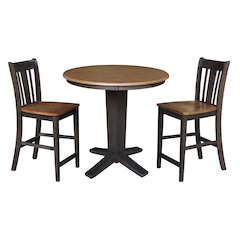 36 in Round Top Counter Height Dining Table with 2 Stools - 3 Piece Set