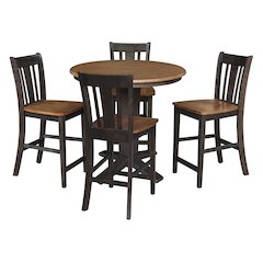 36 in Round Top Counter Height Dining Table with 4 Stools - 5 Piece Set