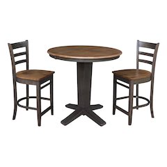 36 in Round Counter Height Dining Table with 12 and 2 Stools, 3Pcs Set