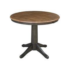 36" round top ped table with 12" leaf - 30.1"h - dining height