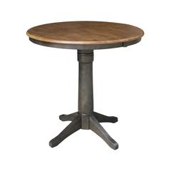 36" round top ped table with 12" leaf - 36.1"h - counter height