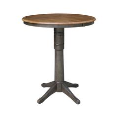 36" round top ped table with 12" leaf - 42.1"h - bar height