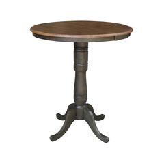 36" round top ped table with 12" leaf - 41.3"h - bar height