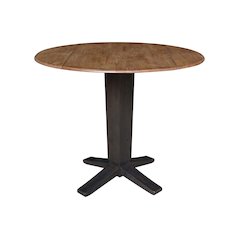 42 in Round Dual Drop Leaf Pedestal Counter Height Dining Table