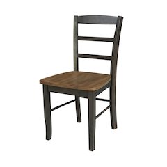 42 in Pedestal Table with 4 Dining Chairs in Hickory/Washed Coal - 5 Piece Set