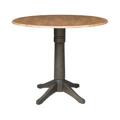 42 in. Round Top Dual Drop Leaf Counter Height Pedestal Dining Table