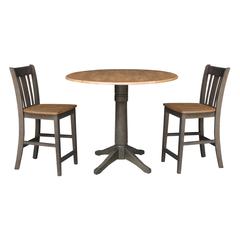 42 in. Round Dual Drop Leaf Counter Height Dining Table with 2 Splatback Stools
