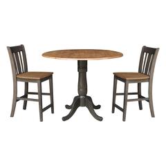 42 in. Round Dual Drop Leaf Counter Height Dining Table with 2 Splatback Stools