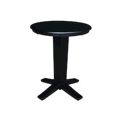 30 in Round Top Counter Height Pedestal Dining Table in Black