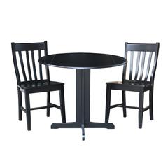 36" Dual Drop Leaf Table With 2 San Remo Chairs