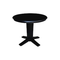 36 in Round Top Pedestal Dining Table in Black